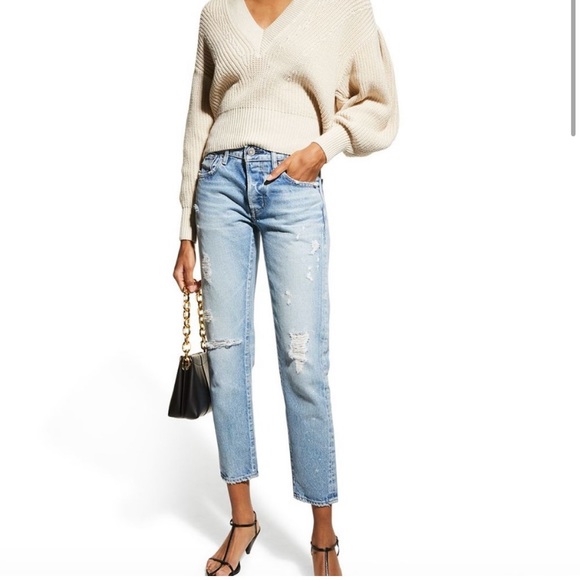 Moussy Vintage Aberdeen Tapered Jeans - Size 23 - Picture 3 of 9